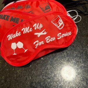 First Class Sleeping Mask (Red w/ White Font II)